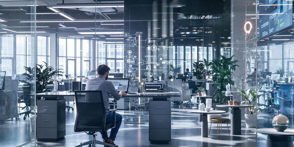 Modern collaborative team working with AI in digital lead generation.
